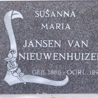 NIEUWENHUIZEN Susanna Maria, Jansen van 1888-1890