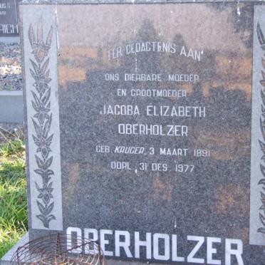 OBERHOLZER Jacoba Elizabeth nee KRUGER 1891-1977