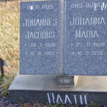RAATH Johannes Jacobus 1906-1987 &amp; Johanna Maria 1908-1979