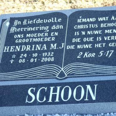 SCHOON Hendrina M.J. 1932-2008