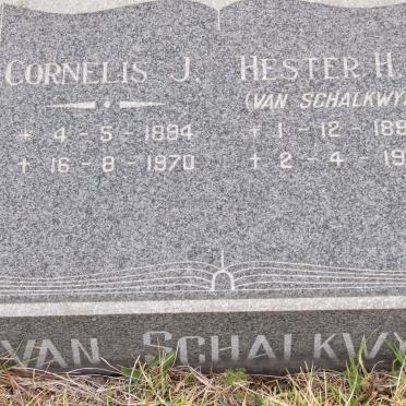 SCHALKWYK Cornelis J., van 1894-1970 &amp; Hester H.L. VAN SCHALKWYK 1897-1971