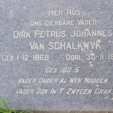 SCHALKWYK Dirk Petrus Johannes, van 1868-1954