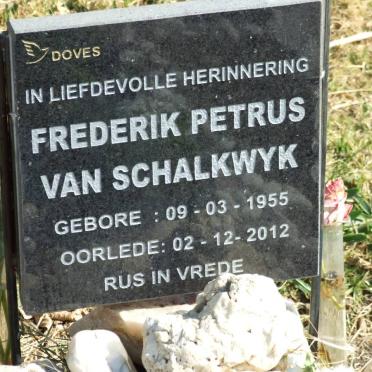 SCHALKWYK Frederik Petrus, van 1955-2012
