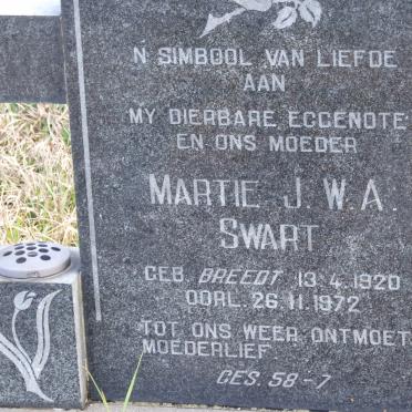 SWART Martie J.W.A. nee BREEDT 1920-1972