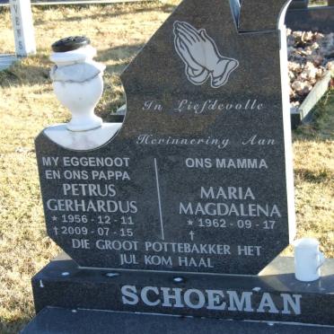 SCHOEMAN Petrus Gerhardus 1956-2009 &amp; Maria Magdalena 1962-