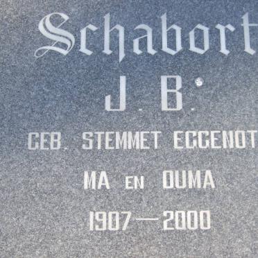SCHABORT J.C. 1912-1985 &amp; J.B. STEMMET 1907-2000 