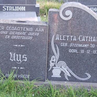 UYS Dirk Cornelius 1882-1947 &amp; Aletta Catharina STEENKAMP 1889-1976