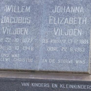 VILJOEN Willem Jacobus 1877-1948 &amp; Johanna Elizabeth VORSTER 1884-1963