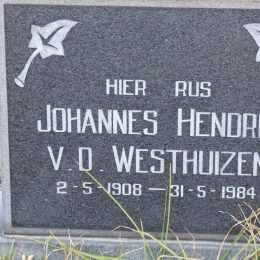WESTHUIZEN Johannes Hendrik, v.d. 1908-1984