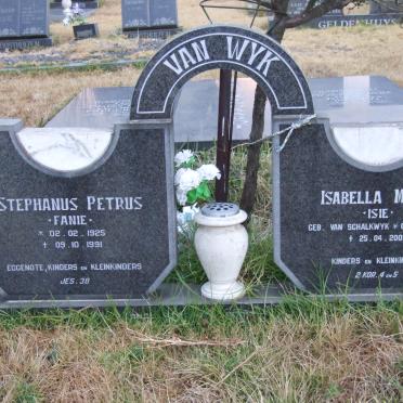 WYK Stephanus Petrus 1925-1991 &amp; Isabella Maria VAN SCHALKWYK 1934-2003