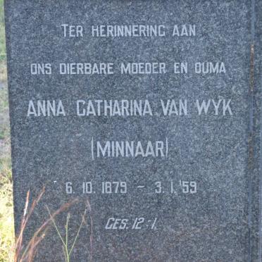 WYK Anna Catharina, van nee MINNAAR 1879-1959