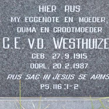 WESTHUIZEN C.E., v.d. 1915-1987