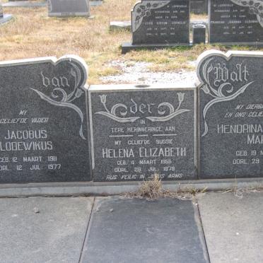 WALT Jacobus Lodewikus, van der 1911-1977 &amp; Hendrina Jacoba Maria 1918-1971 :: VAN DER WALT Helena Elizabeth 1955-1979