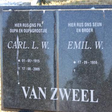 ZWEEL Carl L.W., van 1915-2009 :: VAN ZWEEL Emil W. 1959-