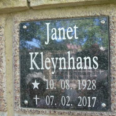 KLEYNHANS Janet 1928-2017