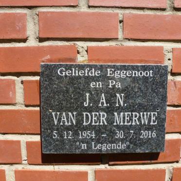 MERWE J.A.N., van der 1954-2016