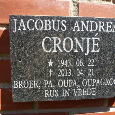 CRONJÉ Jacobus Andreas 1943-2013