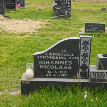 BAUERMEISTER Johannes Nicolaas 1911-2003 &amp; Winifred Cornelia 1910-2004