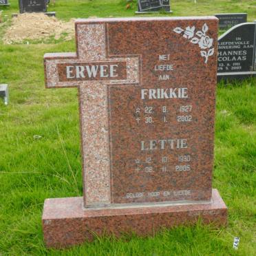 ERWEE Frikkie 1927-2002 &amp; Lettie 1930-2005