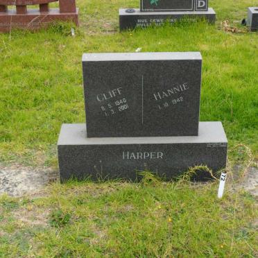HARPER Cliff 1940-2001 &amp; Hannie 1942-