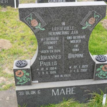 MARÉ Johannes Paulus 1924-1995 &amp; Daphne 1929-2002