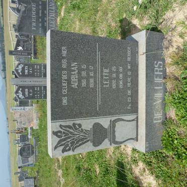 VILLIERS Adriaan, de 1910-1998 &amp; Lettie 1922-2016