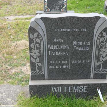 WILLEMSE Nicolaas Francois 1931- &amp; Anna Wilhelmina Catharina 1933-1995