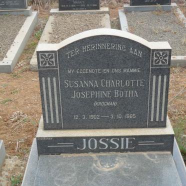BOTHA Susanna Charlotte Josephine nee KROGMAN 1902-1965