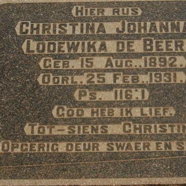 BEER Christina Johanna Lodewika, de 1892-1931