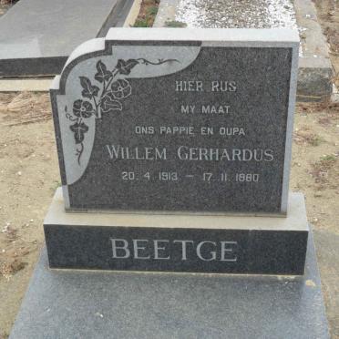 BEETGE Willem Gerhardus 1913-1980