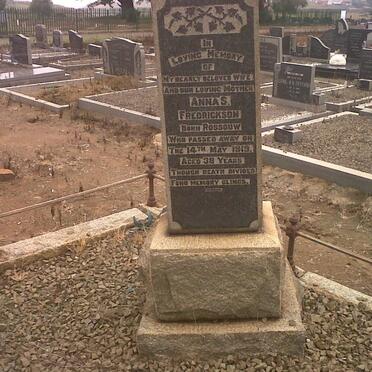 FREDRICKSON Anna S. nee ROSSOUW -1919