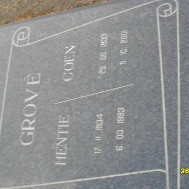 GROVÉ Coen 1933-2001 &amp; Hentie 1934-1993