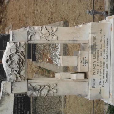 GILLESPIE Rose Inanda nee HARRISON 1868-1955