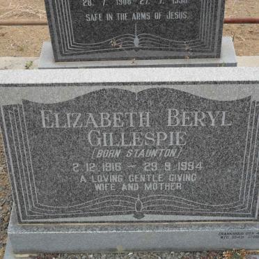 GILLESPIE Elizabeth Beryl nee STAUNTON 1916-1994