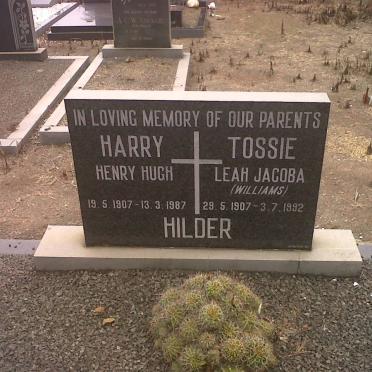 HILDER Henry Hugh 1907-1987 &amp; Leah Jacoba WILLIAMS 1907-1992