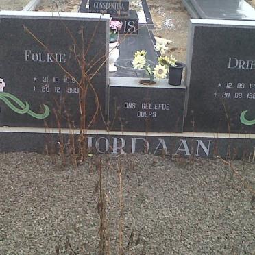 JORDAAN Folkie 1919-1989 &amp; Drieks 1921-1989