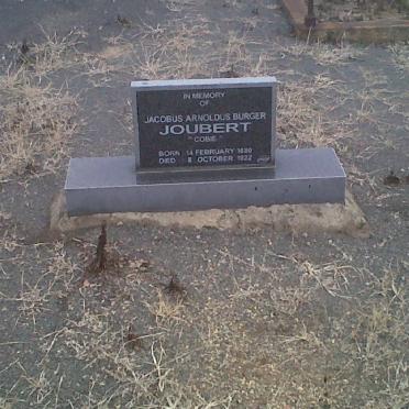 JOUBERT Jacobus Arnoldus Burger 1880-1922