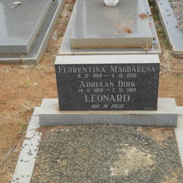 LEONARD Adriaan Dirk 1909-1989 &amp; Florentina Magdalena 1906-1956