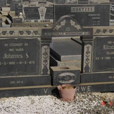 MERWE Johannes S., v. d. 1886-1970 &amp; Elizabeth J. SLABBERT 1890-1972