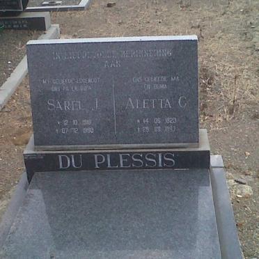 PLESSIS Sarel J., du 1918-1990 &amp; Aletta C. 1923-1997
