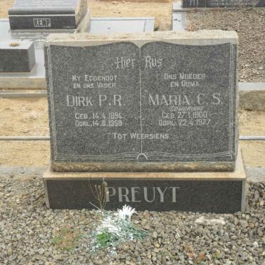 PREUYT Dirk P.R. 1894-1958 &amp; Maria C.S. COMBRINK 1900-1977