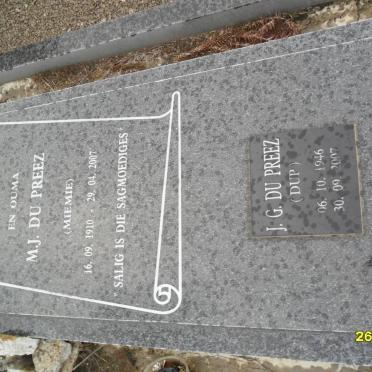PREEZ M.J., du 1910-2007 :: J.G. 1946-2007
