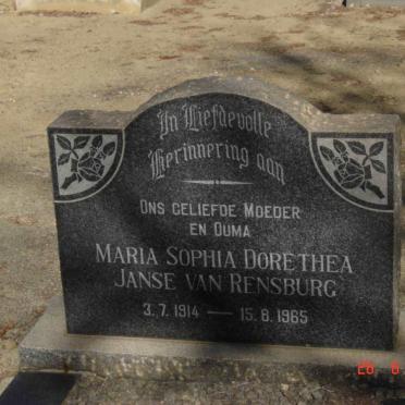 RENSBURG Maria Sophia Dorethea, Janse van 1914-1965