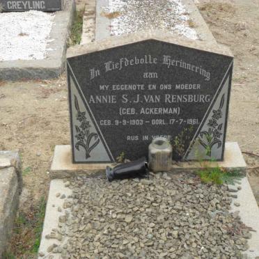 RENSBURG Annie S.J., van nee ACKERMAN 1903-1961