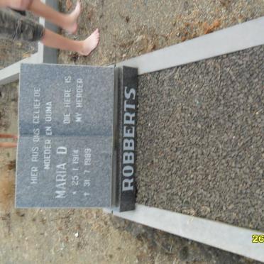 ROBBERTS Maria D. 1914-1989