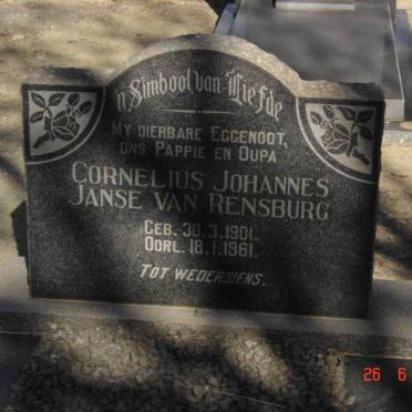 RENSBURG Cornelius Johannes, Janse van 1901-1961