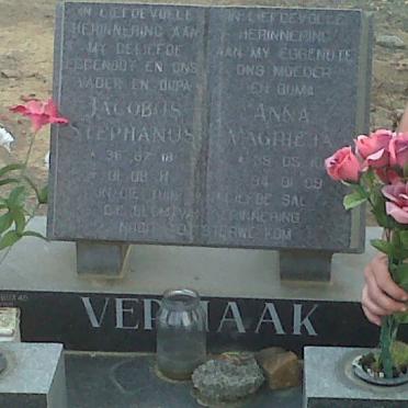 VERMAAK Jacobus Stephanus 1936-2001 &amp; Anna Magrieta 1939-1994