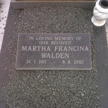WALDEN Martha Francina 1917-2002