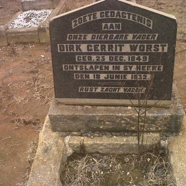 WORST Dirk Gerrit 1849-1932