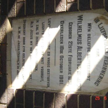 JAGER Wilhelmus Albertus, de 1851-1901